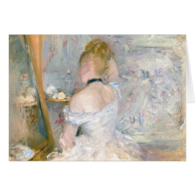Berthe Morisot Impressionist Woman på Toilette Hälsningskort (Framsidan Horizontal)