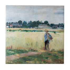 Berthe Morisot - In Wheatfield at Gennevillier Kakelplatta
