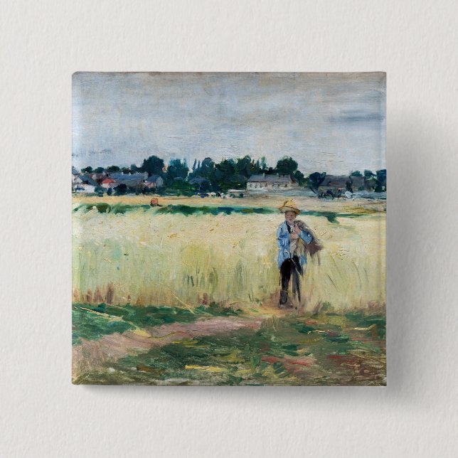 Berthe Morisot - In Wheatfield at Gennevillier Knapp (Framsida)