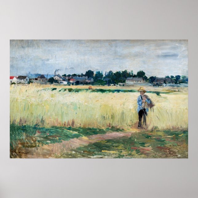 Berthe Morisot - In Wheatfield at Gennevillier Poster (Framsidan)
