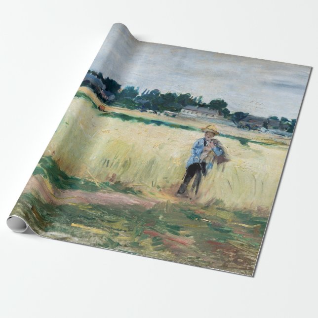 Berthe Morisot - In Wheatfield at Gennevillier Presentpapper (Utrullad)