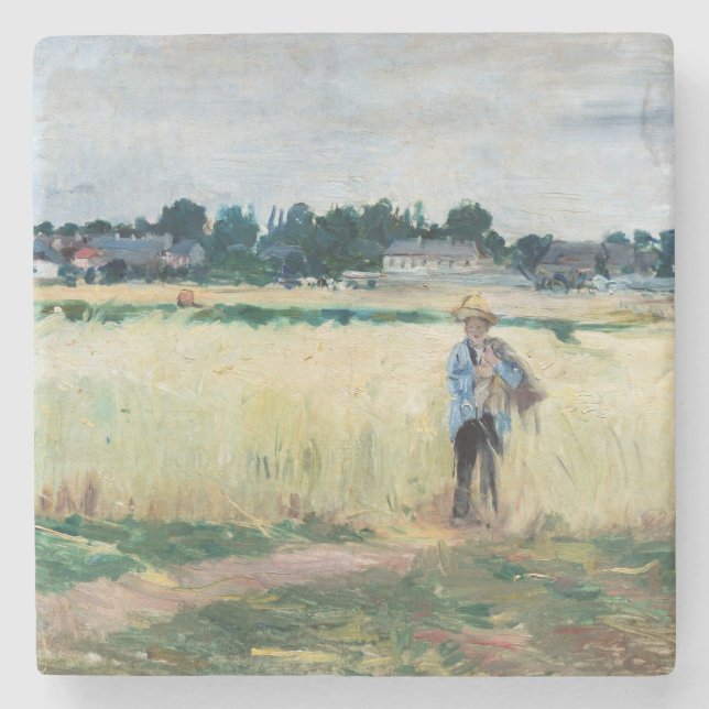 Berthe Morisot - In Wheatfield at Gennevillier Stenunderlägg (Framsidan)