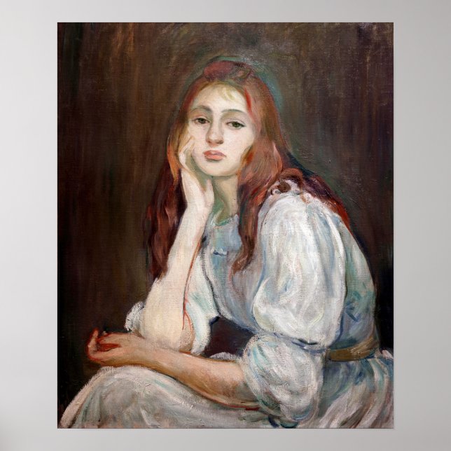 Berthe Morisot - Julie Daydreaming Poster (Framsidan)