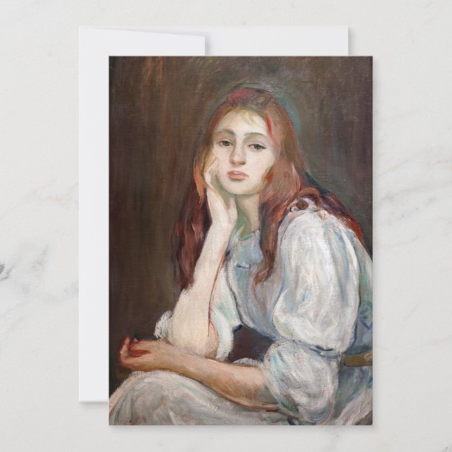Berthe Morisot - Julie Daydreaming Tack Kort (Framsida)