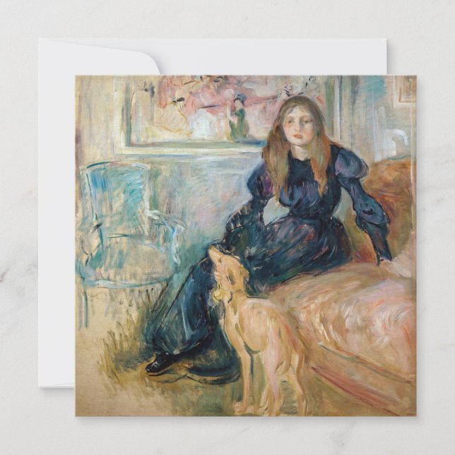 Berthe Morisot - Julie och hennes Greyhound Laerte Inbjudningar (Framsida)