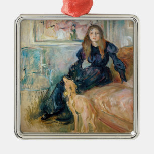 Berthe Morisot - Julie och hennes Greyhound Laerte Julgransprydnad Metall