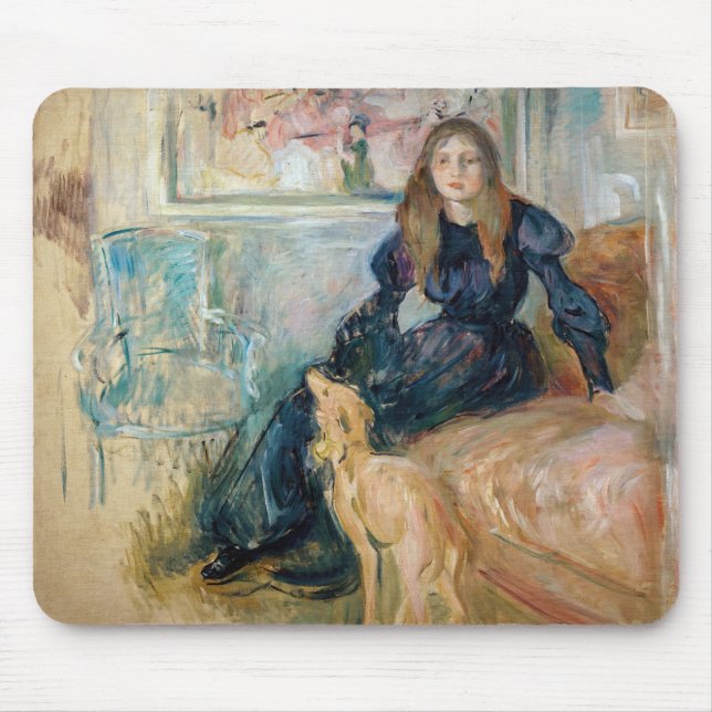 Berthe Morisot - Julie och hennes Greyhound Laerte Musmatta (Framsidan)