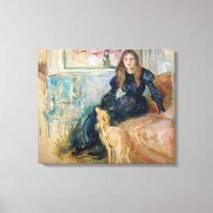 Berthe Morisot - Julie och hennes vinthund Laerte Canvastryck