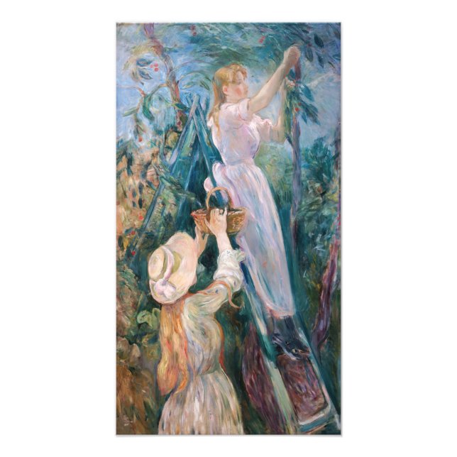 Berthe Morisot - Körsbärsplockerskan Fototryck (Framsidan)