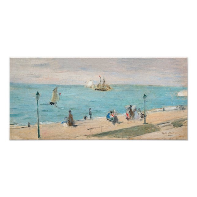 Berthe Morisot - på stranden, Les Petites-Dalles Fototryck (Framsidan)