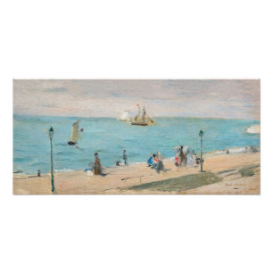 Berthe Morisot - På stranden, Les Petites-Dalles Fototryck