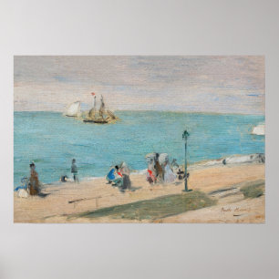 Berthe Morisot - På stranden, Les Petites-Dalles Poster