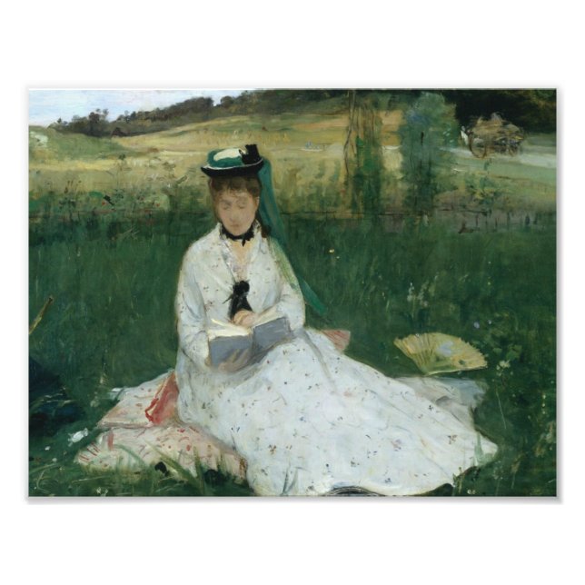 Berthe Morisot - Reading Fototryck (Framsidan)