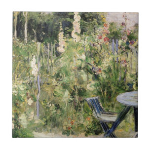 Berthe Morisot - Ro Tremieres Hollyhocks 1884 Kakelplatta
