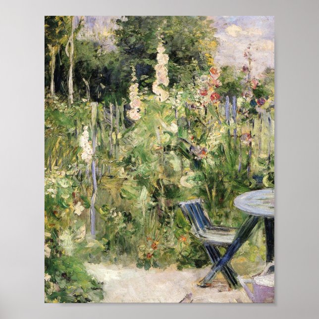 Berthe Morisot - Ro Tremieres Hollyhocks 1884 Poster (Framsidan)