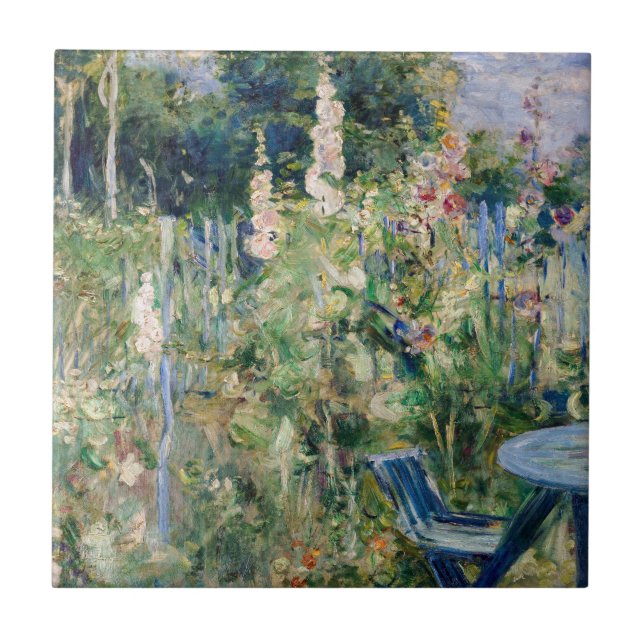 Berthe Morisot - Stockrosor Kakelplatta (Framsidan)