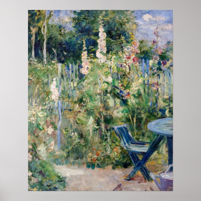 Berthe Morisot - Stockrosor Poster (Framsidan)