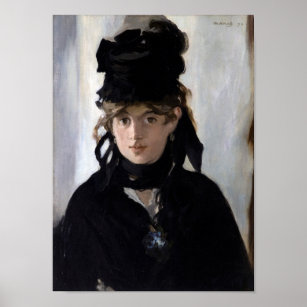 Berthe Morisot with a Bouquet of Violets, Manet Poster