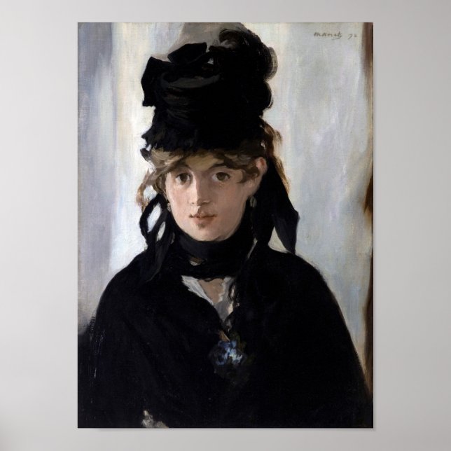 Berthe Morisot with a Bouquet of Violets, Manet Poster (Framsidan)
