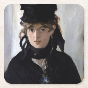 Berthe Morisot with a Bouquet of Violets, Manet Underlägg Papper Kvadrat