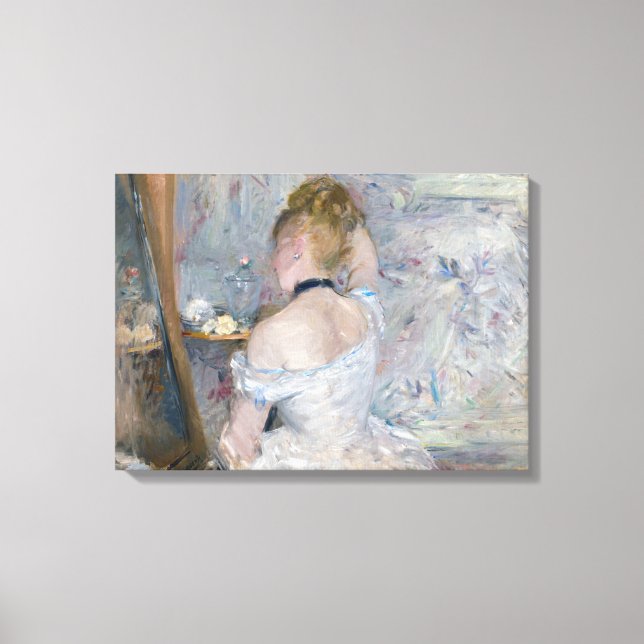 Berthe Morisot - Woman på hennes toalett Canvastryck (Framsida)