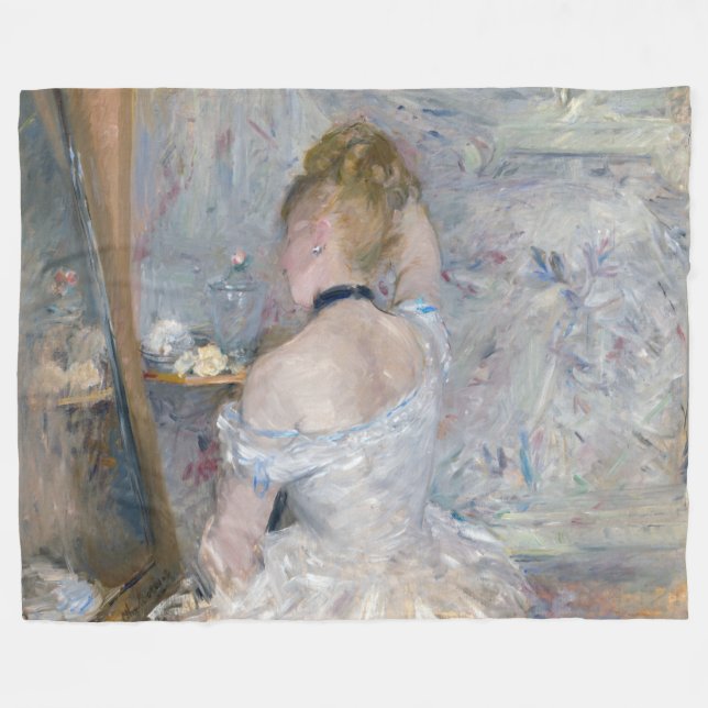 Berthe Morisot - Woman på hennes toalett Fleecefilt (Framsidan (Horisontell))