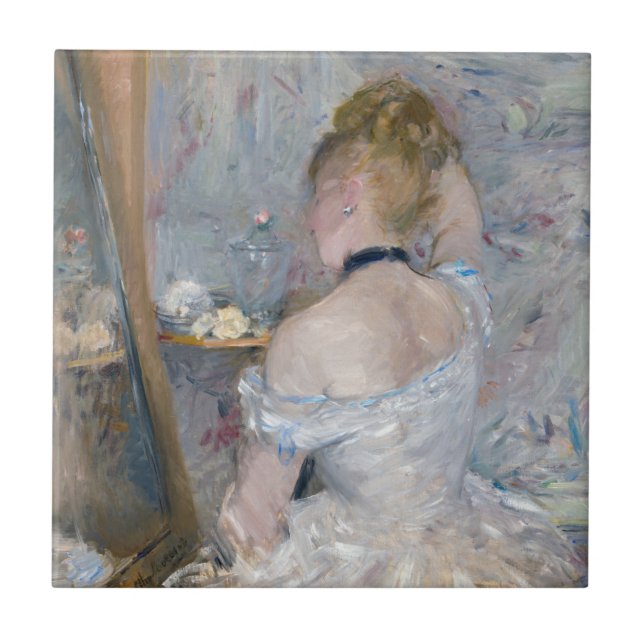 Berthe Morisot - Woman på hennes toalett Kakelplatta (Framsidan)