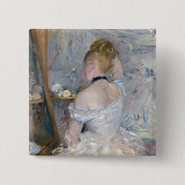 Berthe Morisot - Woman på hennes toalett Knapp (Framsida)
