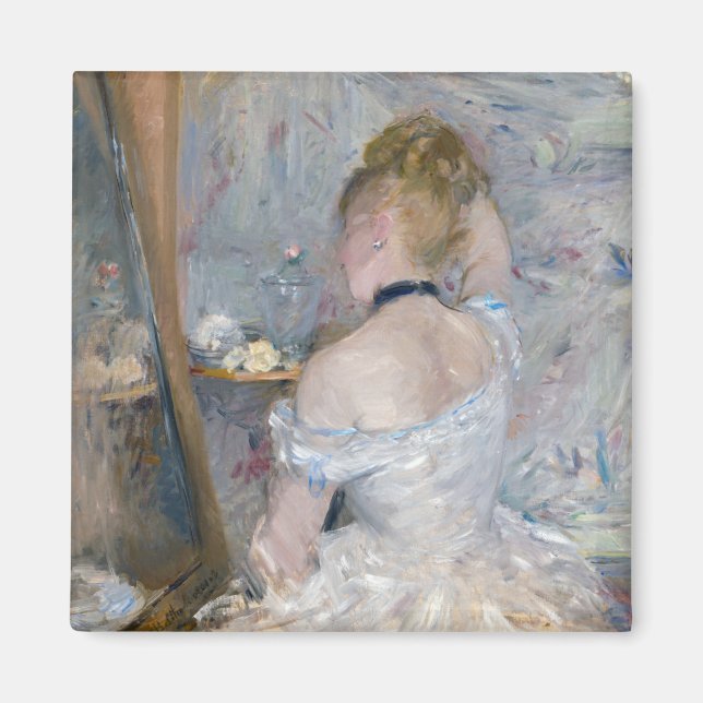 Berthe Morisot - Woman på hennes toalett Magnet (Framsidan)