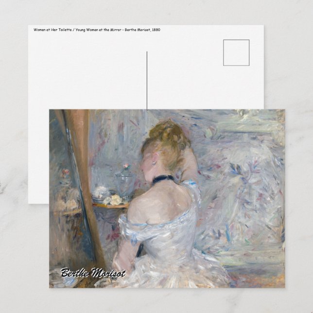 Berthe Morisot - Woman på hennes toalett Vykort (Fram/baksida)
