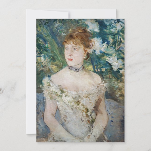 Berthe Morisot - Young Girl in a Boll Gown Tack Kort (Framsida)