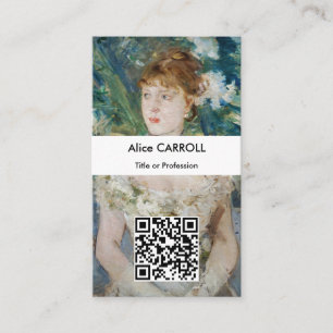 Berthe Morisot - Young Girl in Boll Gown - QR Code Visitkort