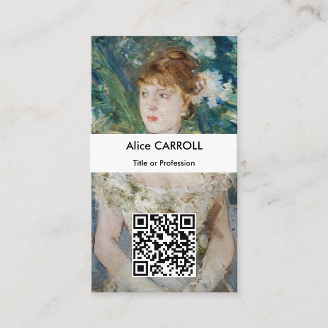 Berthe Morisot - Young Girl in Boll Gown - QR Code Visitkort (Framsida)