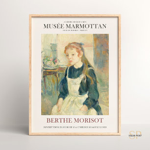 Berthe Morisot Young Girl med Apron Art Print Poster