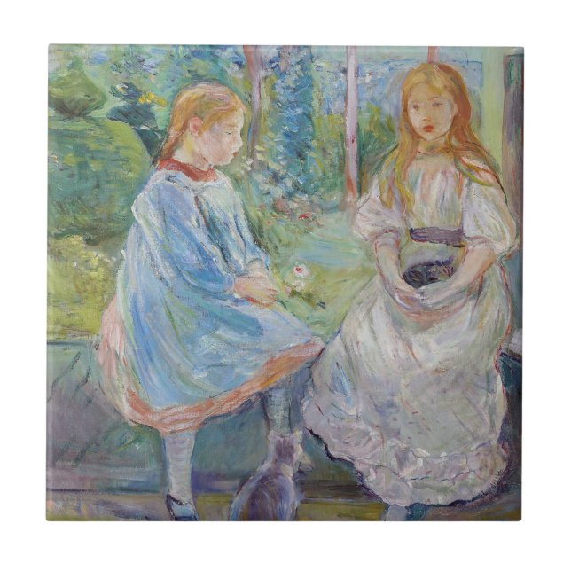 Berthe Morisot - Young Girls at at the Window Kakelplatta (Framsidan)
