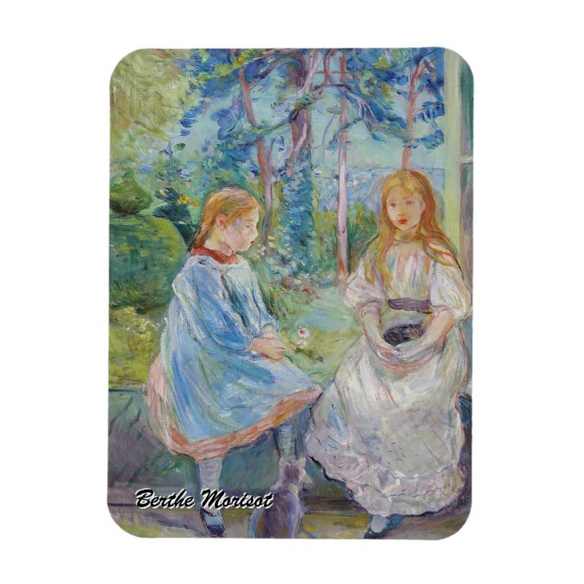 Berthe Morisot - Young Girls at at the Window Magnet (Vertikal)