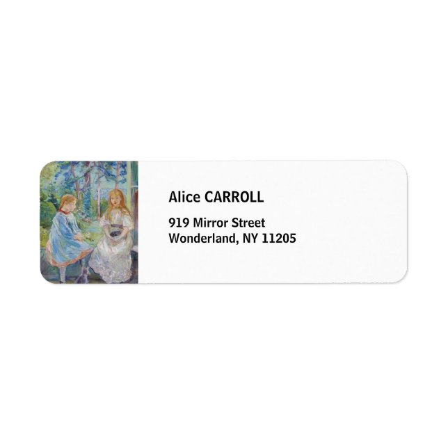 Berthe Morisot - Young Girls at at the Window Returadress Etikett (Framsidan)