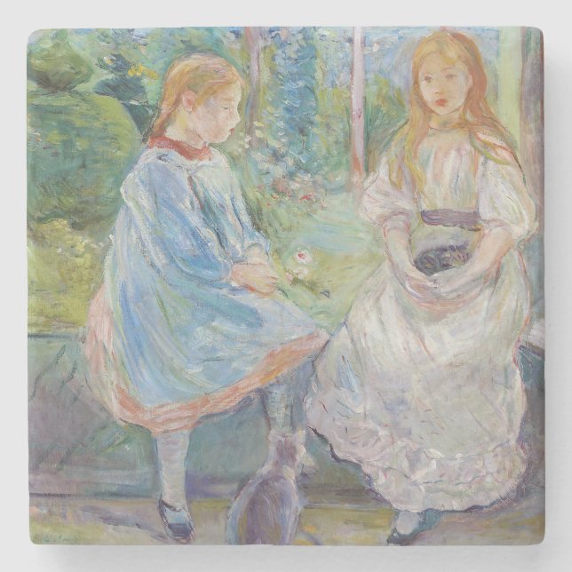 Berthe Morisot - Young Girls at at the Window Stenunderlägg (Framsidan)
