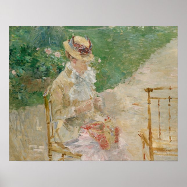 Berthe Morisot - Young Woman Knitting Poster (Framsidan)