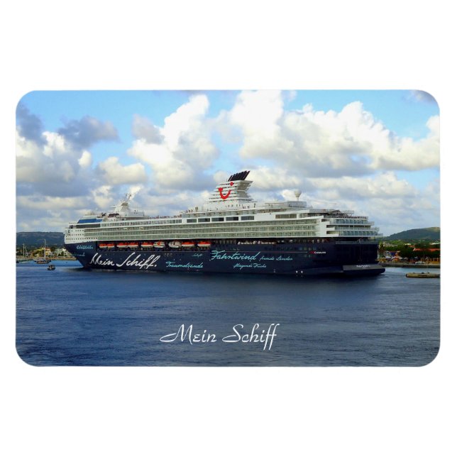 Berthed in Bonaire Mein Schiff Magnet (Horisontell)