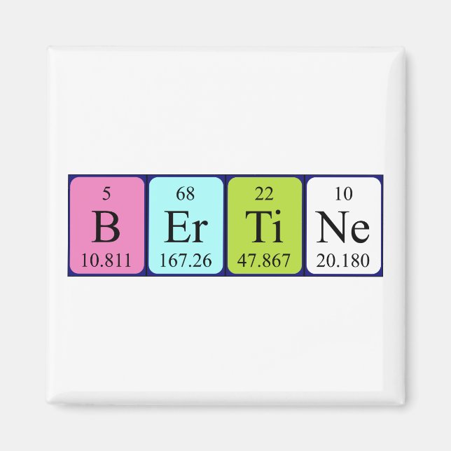 Bertine periodisk bord namn magnet (Framsidan)