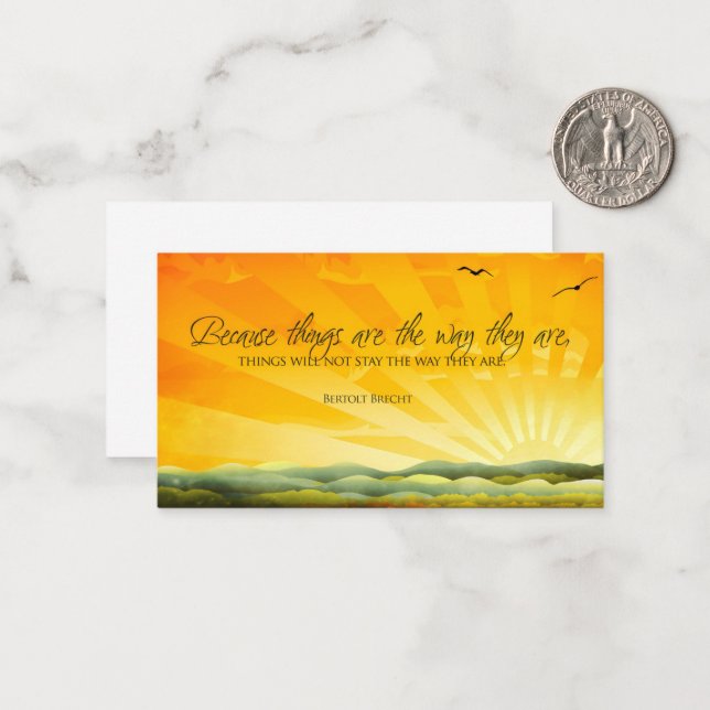 Bertolt Brecht inspirationcitat "Change" Anteckningskort (Fram/Back In Situ)