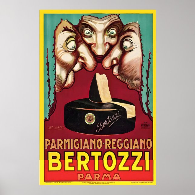 Bertozzi Parma Italian Cheese Parmigiano Vintage Poster (Framsidan)