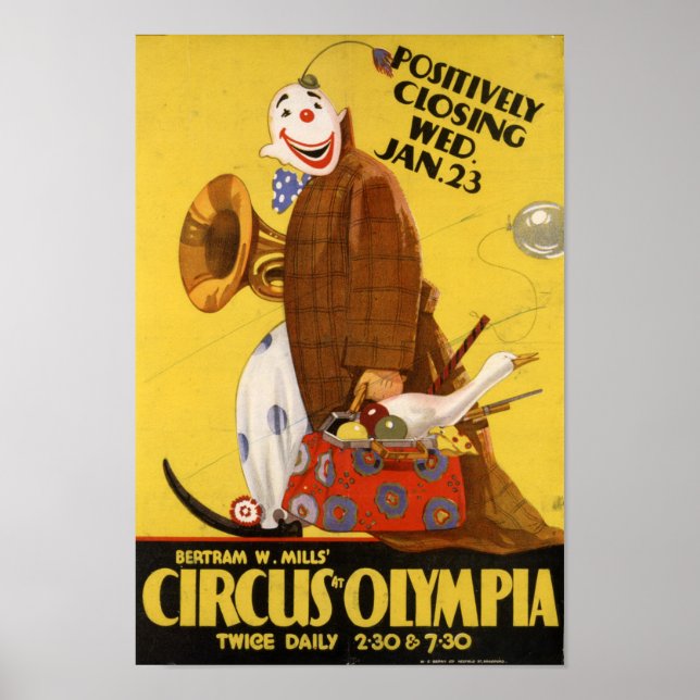 Bertram Mills Circus i Olympia Poster (Framsidan)