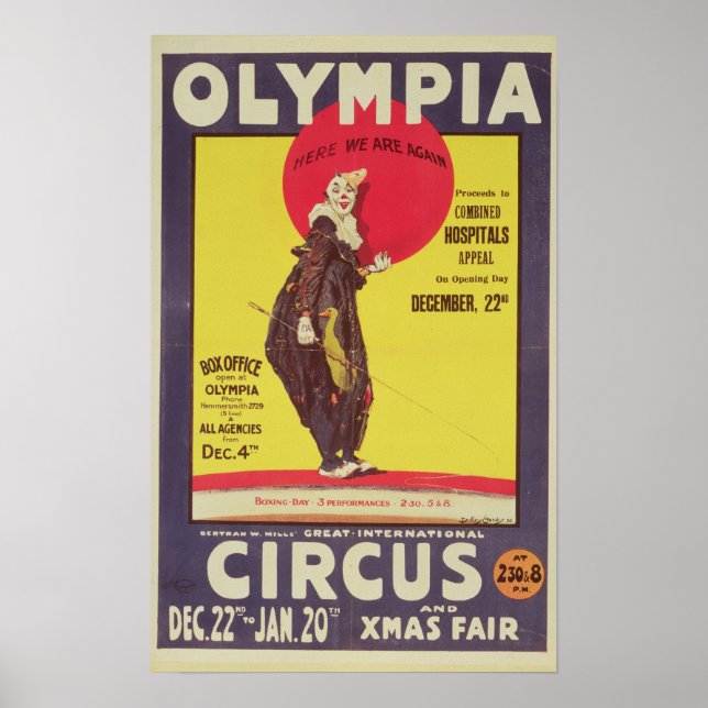 Bertram Mills cirkus poster (Framsidan)
