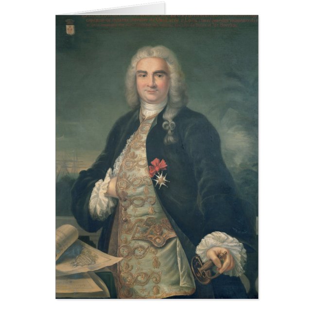 Bertrand-Francois Mahe de la Bourdonnais Hälsningskort (Framsidan)