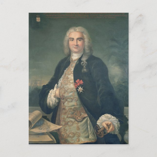 Bertrand-Francois Mahe de la Bourdonnais Vykort (Framsida)