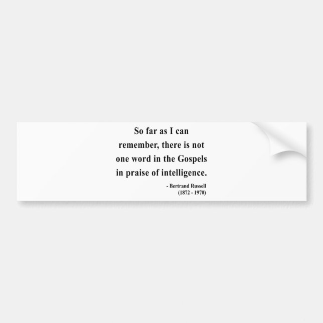 Bertrand Russell citationstecken 2a Bildekal (Framsidan)