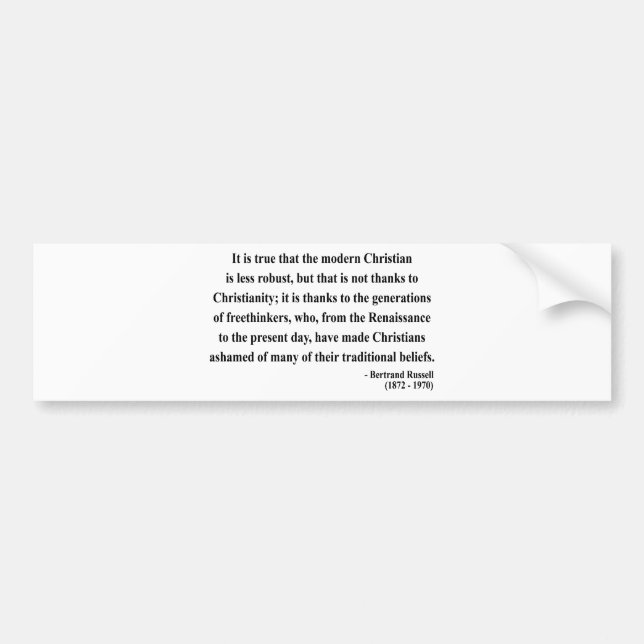 Bertrand Russell citationstecken 6a Bildekal (Framsidan)