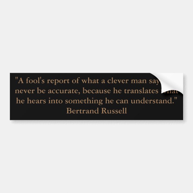 Bertrand Russell Fools rapport Bildekal (Framsidan)